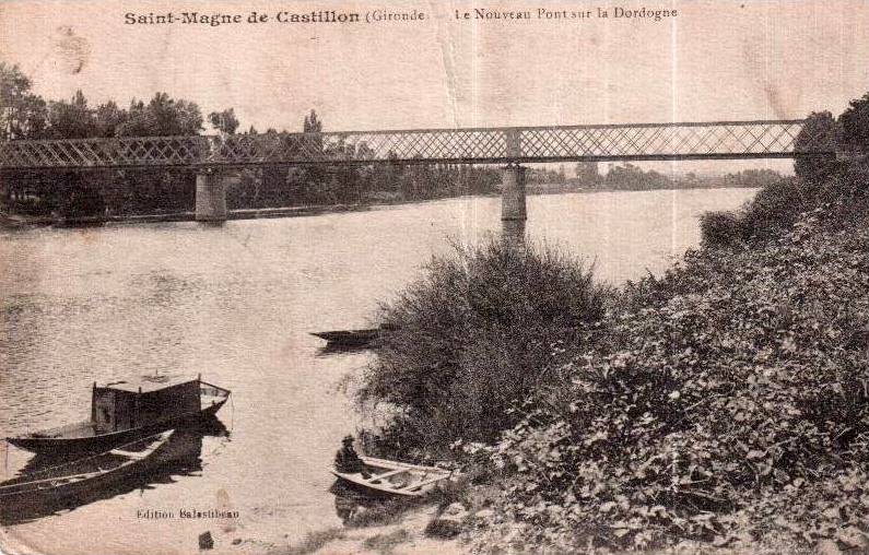 Carte postale ancienne Saint-Magne-de-Castillon - pont