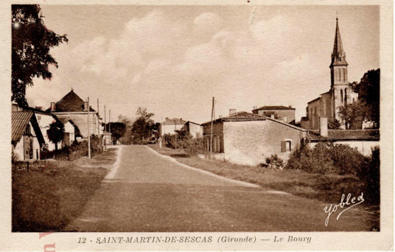 Carte postale ancienne Saint-Martin-de-Sescas - bourg 2