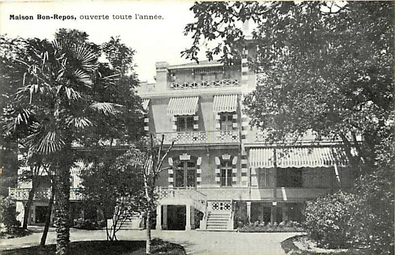Carte postale ancienne Arcachon - Hôtel Bon-repos 2