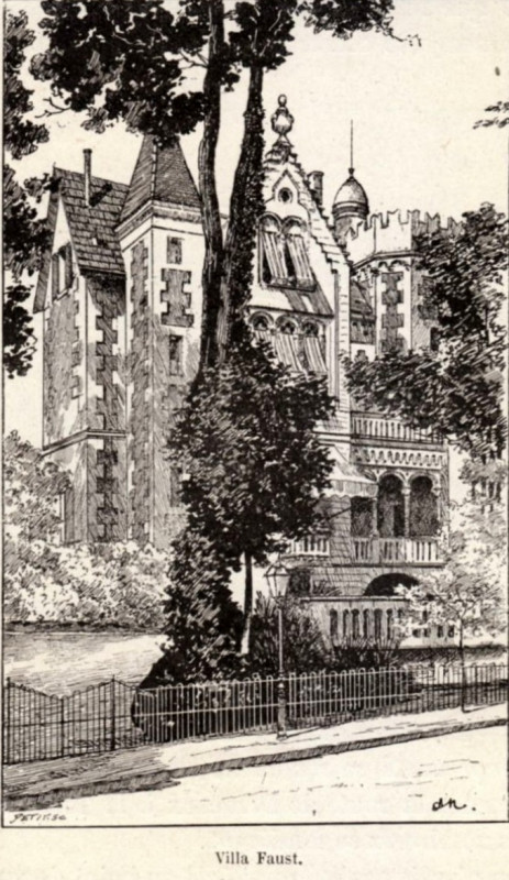 Carte postale ancienne Arcachon - villa Faust (1890) gravure sur bois