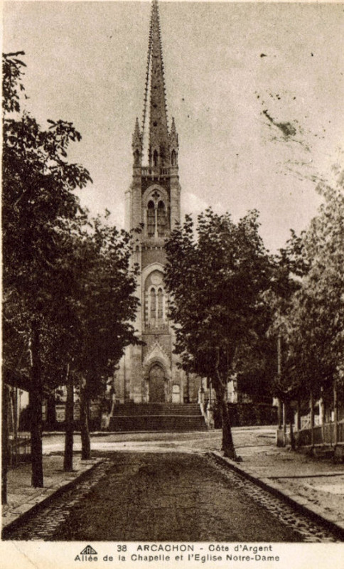 Carte postale ancienne Arcachon - église Notre-Dame 5