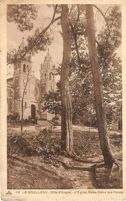 Carte postale ancienne Arcachon - église Notre-Dame des passes 8