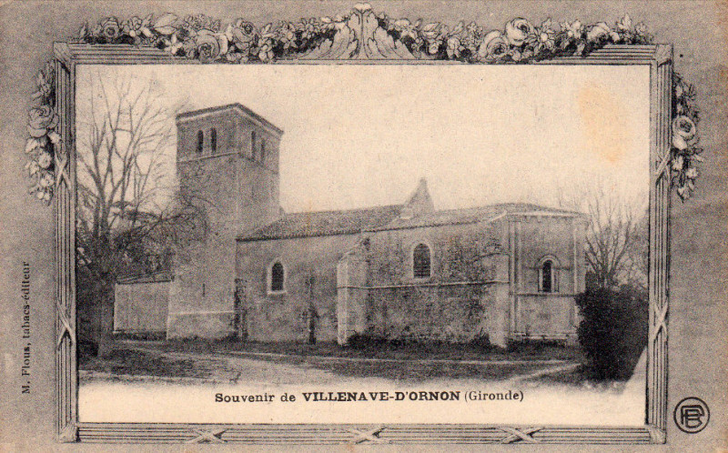 Carte postale ancienne Villenave-d'Ornon - église 1