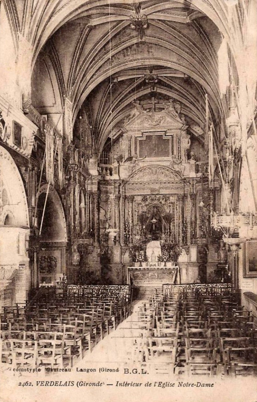 Carte postale ancienne Verdelais - église Notre-Dame 5