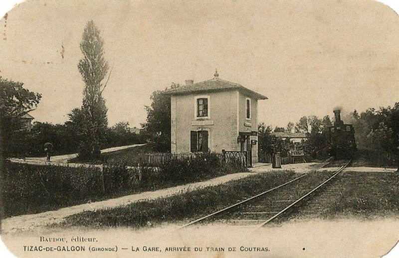 Carte postale ancienne Tizac-de-Lapouyade - Gare 2