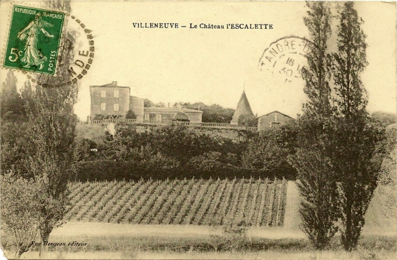 Carte postale ancienne Villeneuve - château Escalette 2