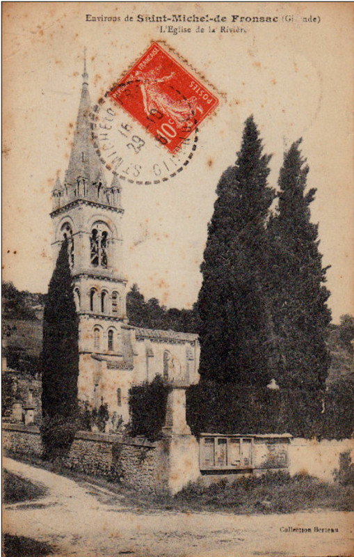 Carte postale ancienne Saint-Michel-de-Fronsac - église 1