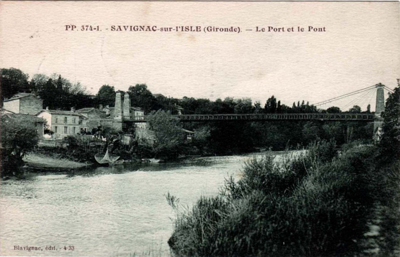 Carte postale ancienne Savignac-de-l'Isle - port 1
