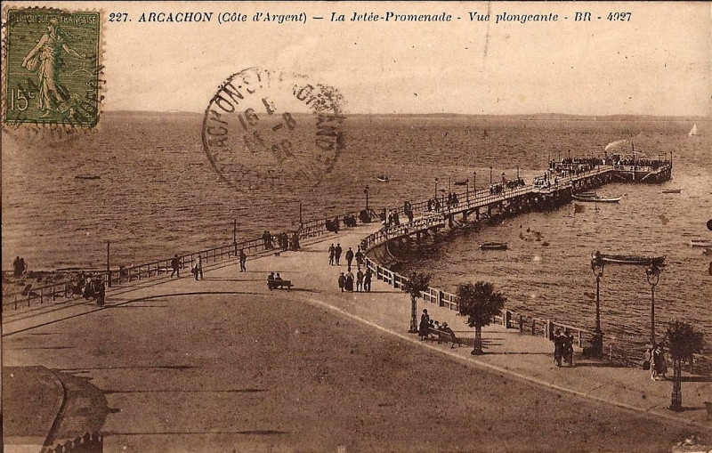 Carte postale ancienne Arcachon - la Jetée 15