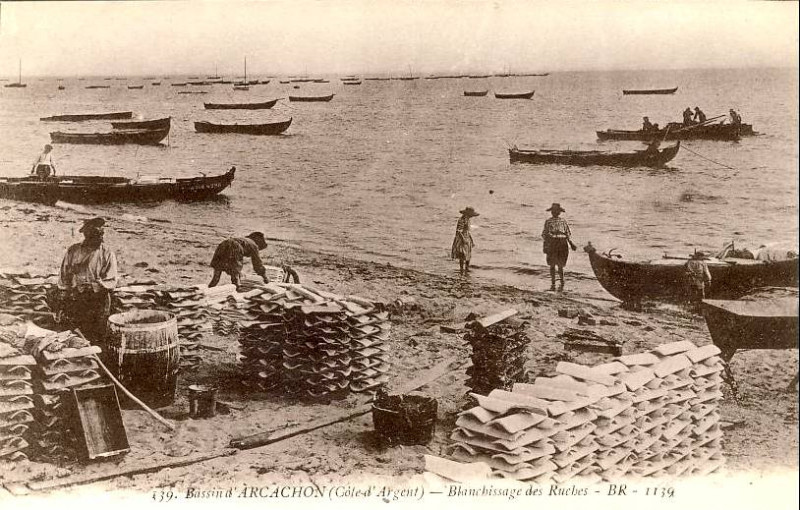 Carte postale ancienne Arcachon - travail de nettoyage 10
