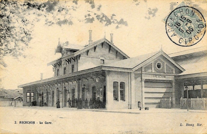 Carte postale ancienne Arcachon - Gare 3