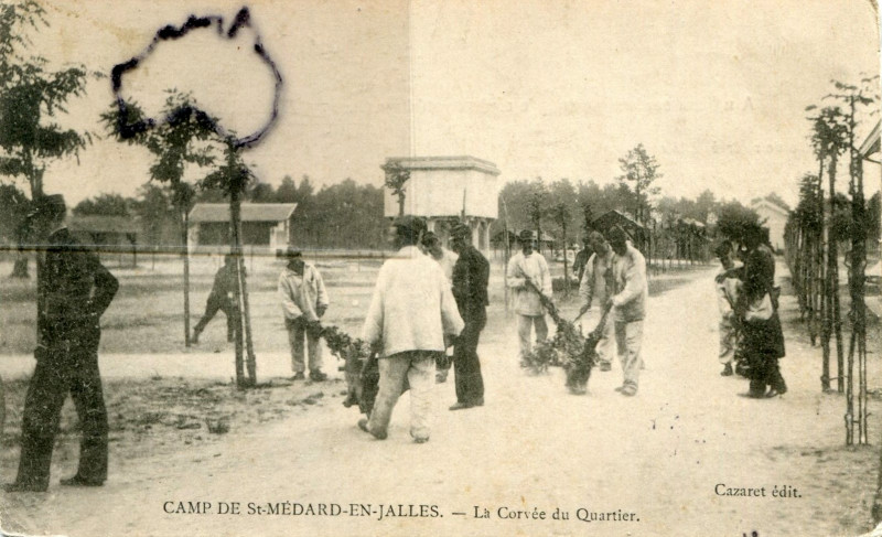 Carte postale ancienne Camp de Saint-Médard - Corvée 5