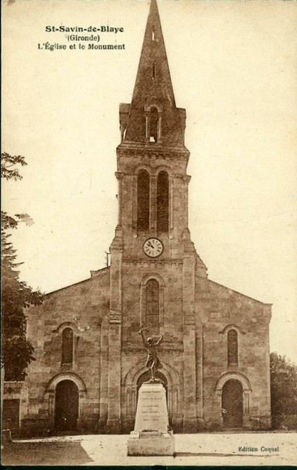 Carte postale ancienne Saint-Savin - église 1