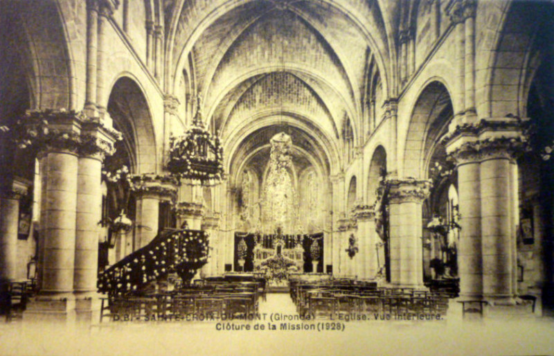 Carte postale ancienne Sainte-Croix-du-Mont - église 5