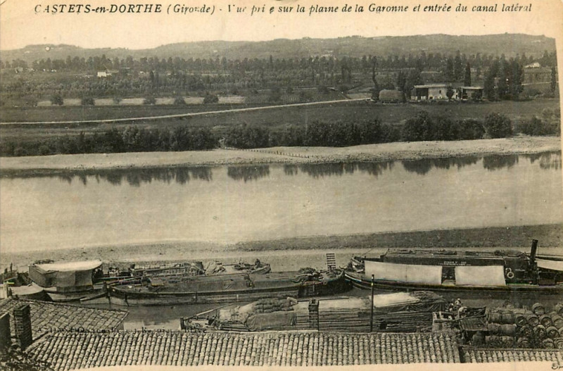 Carte postale ancienne Castets-en-Dorthe - Canal latéral - entrée 6