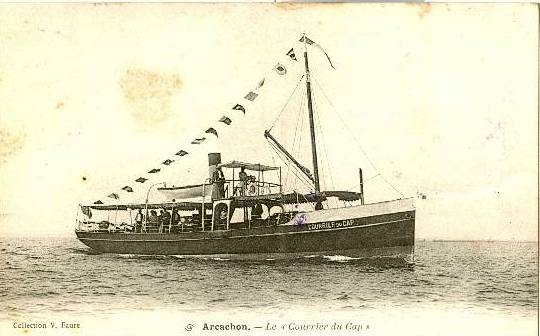 Carte postale ancienne Arcachon - Bassin Courrier du Cap 3