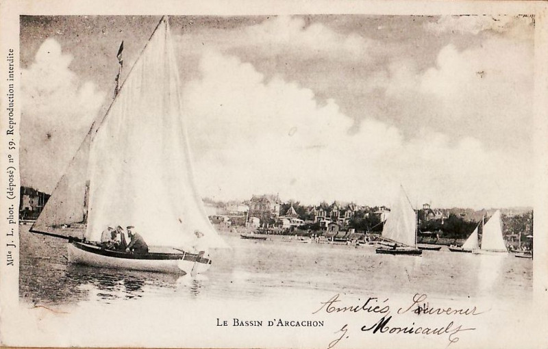 Carte postale ancienne Arcachon - Bassin plaisance 10
