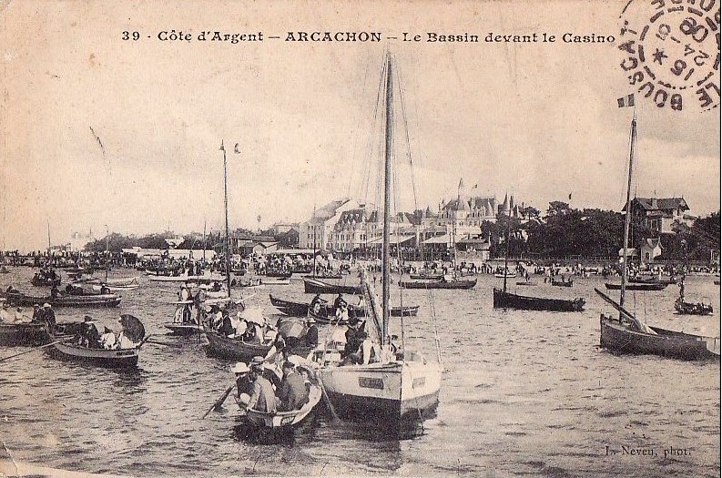 Carte postale ancienne Arcachon - Bassin plaisance 13