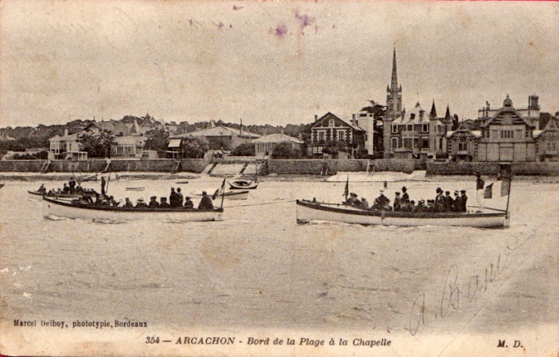 Carte postale ancienne Arcachon - Bassin plaisance 18