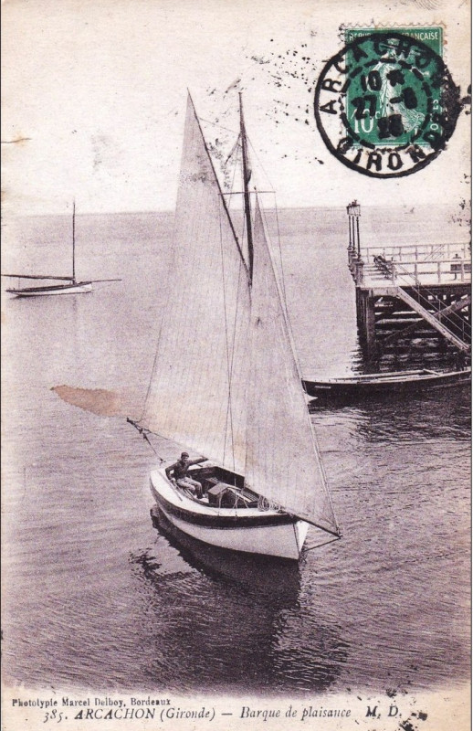 Carte postale ancienne Arcachon - Bassin plaisance 3