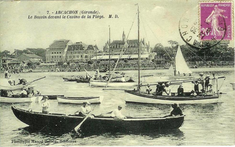 Carte postale ancienne Arcachon - Bassin plaisance 5
