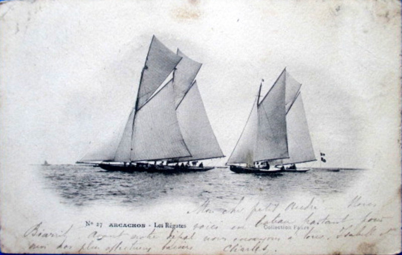 Carte postale ancienne Arcachon - Bassin plaisance 9