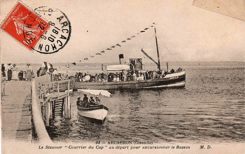 Carte postale ancienne Arcachon -Courrier du Cap