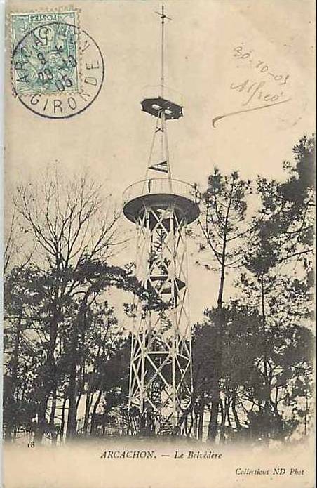 Carte postale ancienne Arcachon - belvedère 2