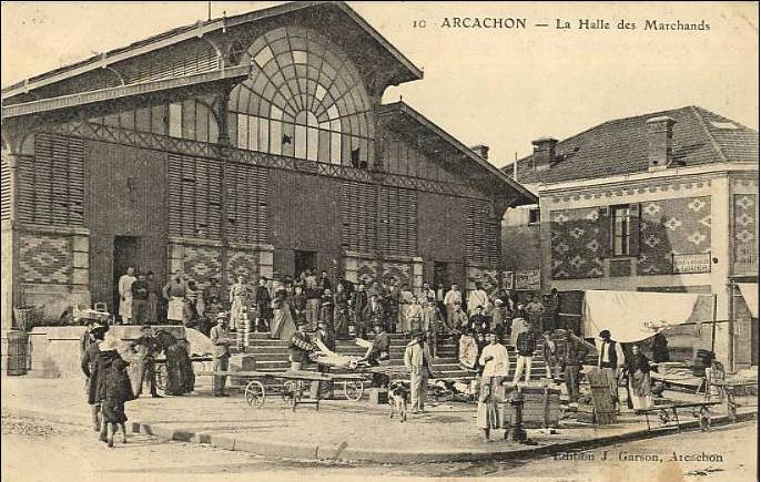 Carte postale ancienne Arcachon - Halles 1