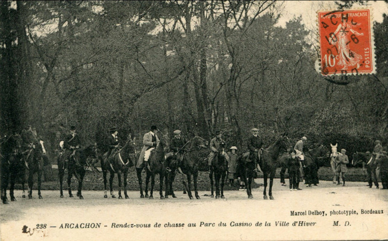Carte postale ancienne Arcachon - Chasse à courre 15