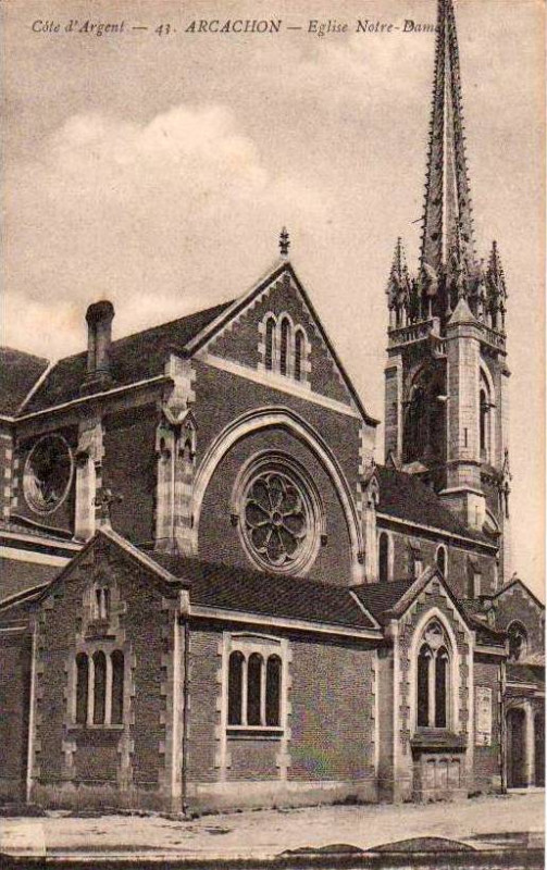 Carte postale ancienne Arcachon - église Notre-Dame 10