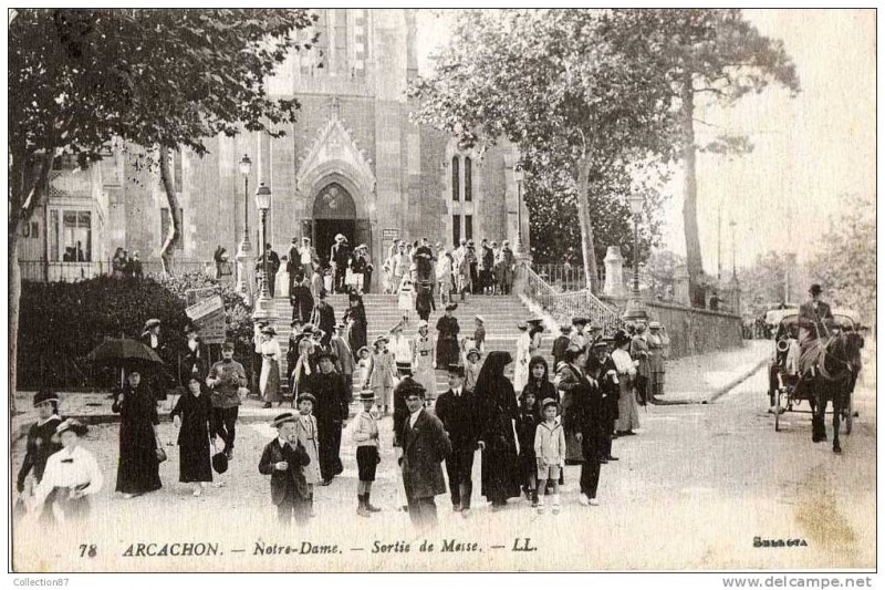 Carte postale ancienne Arcachon - église Notre-Dame 14