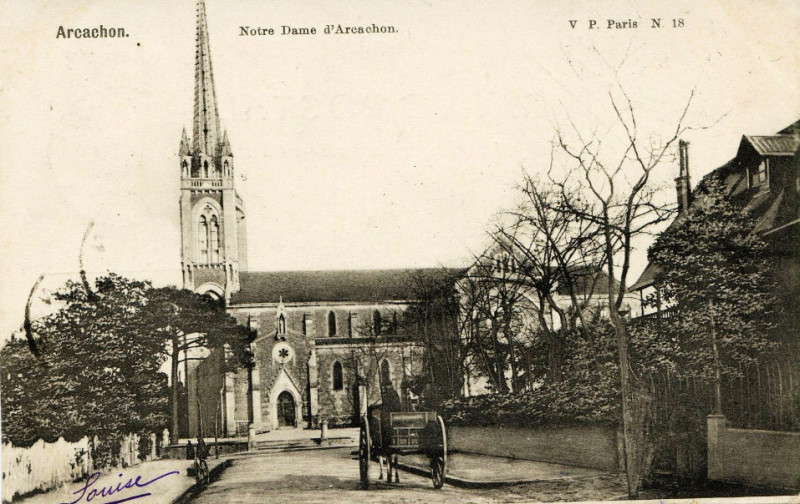 Carte postale ancienne Arcachon - église Notre-Dame 8