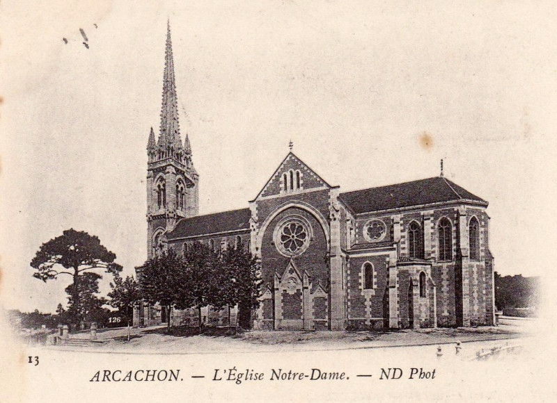 Carte postale ancienne Arcachon - église Notre-Dame 9