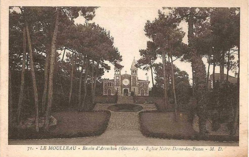 Carte postale ancienne Arcachon - église Notre-Dame des passes 6