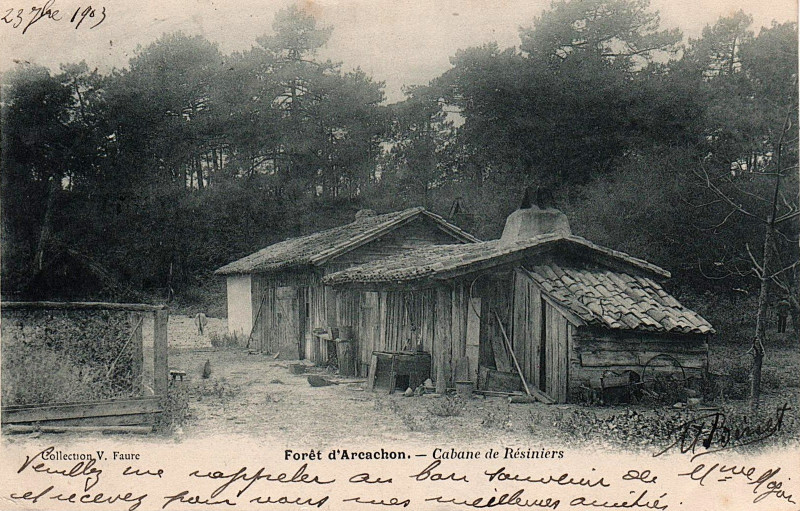 Carte postale ancienne Arcachon - Cabane de résinier