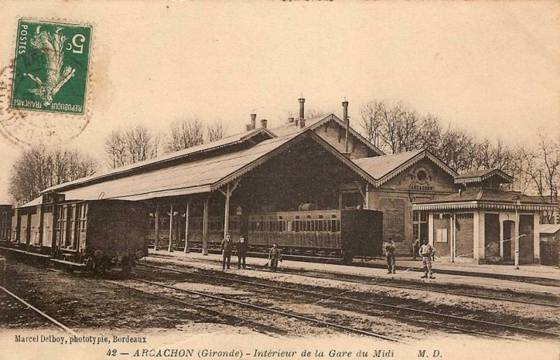 Carte postale ancienne Arcachon - Gare 2