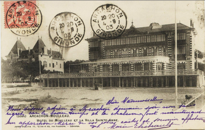 Carte postale ancienne Arcachon - Hôtel de Moulleau 1a