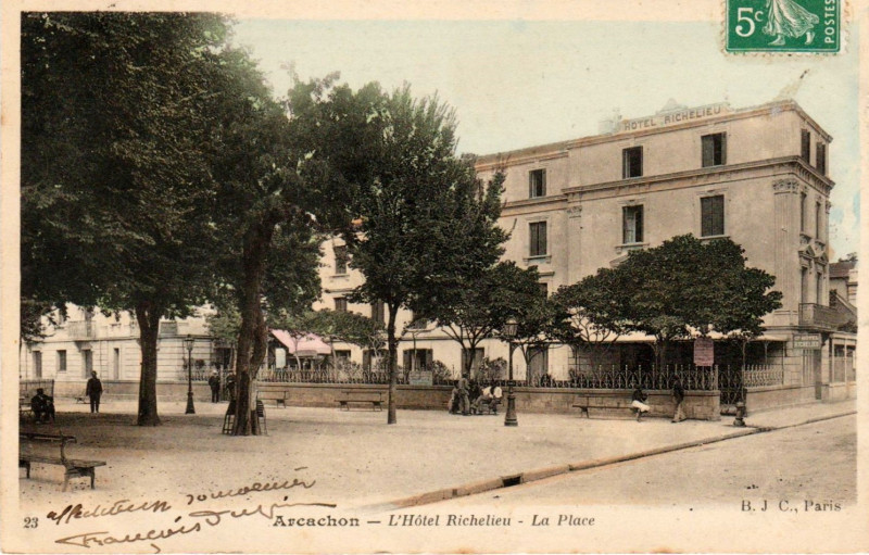 Carte postale ancienne Arcachon - Hôtel Richelieu