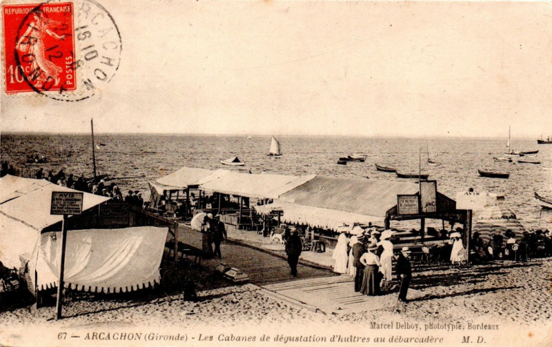 Carte postale ancienne Arcachon - cabanes 1