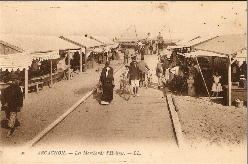 Carte postale ancienne Arcachon - cabanes 2