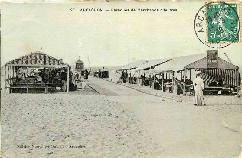 Carte postale ancienne Arcachon - cabanes 3