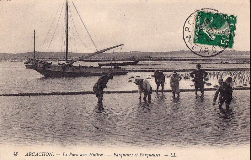 Carte postale ancienne Arcachon - parc aux huitres 34