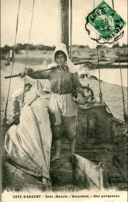 Carte postale ancienne Arcachon - parqueuse 12