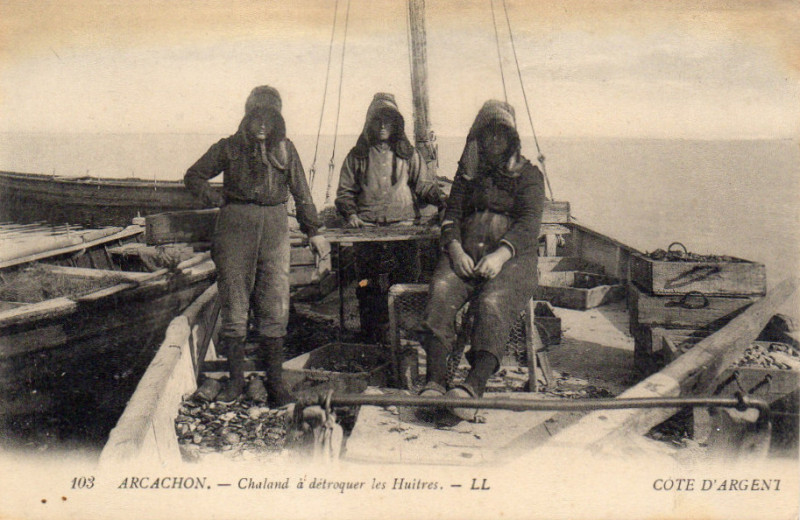 Carte postale ancienne Arcachon - travail de détroquage 2a