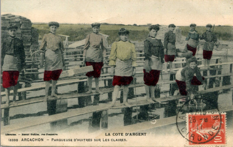 Carte postale ancienne Arcachon - travail de lavage 2