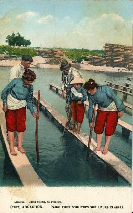 Carte postale ancienne Arcachon - travail de lavage 4