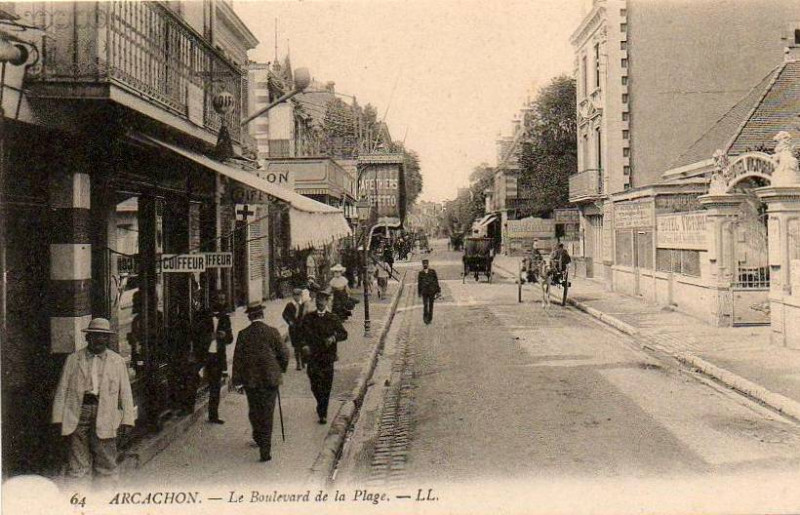 Carte postale ancienne Arcachon - boulevard de la Plage 6