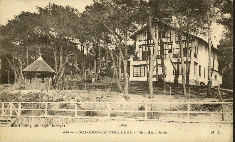 Carte postale ancienne Arcachon - villa Ama Baïta