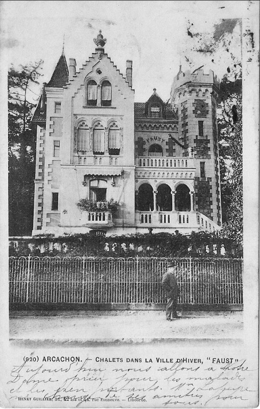 Carte postale ancienne Arcachon - villa Faust 1